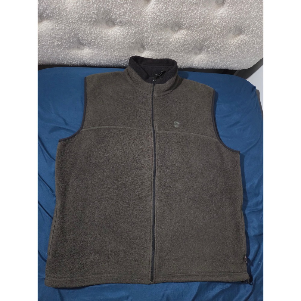 Timberland Weathergear Polartec Fleece Vest Mens XL Olive Full Zip Gorpcore